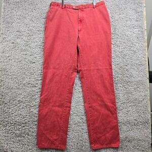 Peter Millar Mens Straight Chino Pants Pima Cotton Red Size 38 (fits 34x33) Golf